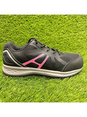 Hoss Express Womens Size 8D Black Pink Gray Composite Toe Safety Work Shoes